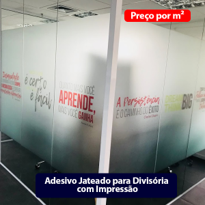 Adesivo Jateado para Divisória com  Impressão - Adesivo Vinil Preço por M² - Impressão Colorida  - Jateado 