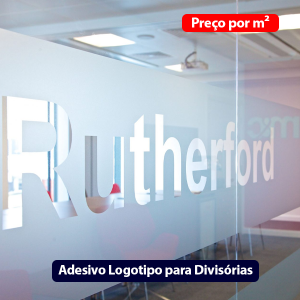 Adesivo Logotipo para Divisórias - Adesivo Vinil Preço por M² - Impressão Colorida  - Jateado 